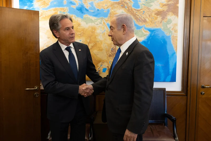 Secretary of State Antony Blinken has abetted Israeli Prime Minister Benjamin Netanyahu time and again in carrying out war crimes and genocide in Gaza. Polaris