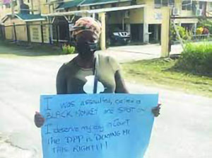 Shawnette Bollers in front of the Chambers of the Director of Public Prosecutions (Guyana Times picture)