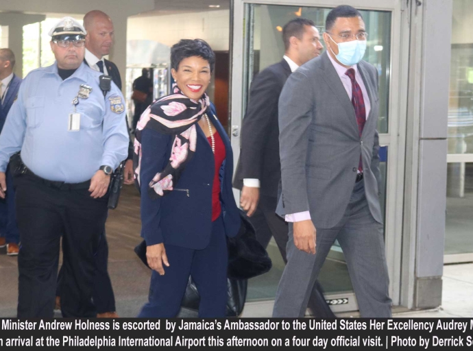 JAMAICA | PM Holness arrives in Philadelphia for Penn Relays and &quot;Jamaica-60&quot; US Launch