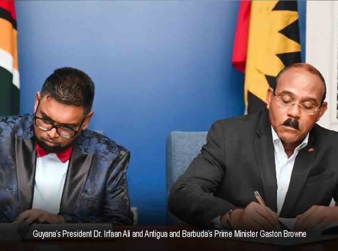 Guyana and Antigua Sign Economic and infrastructure MoU