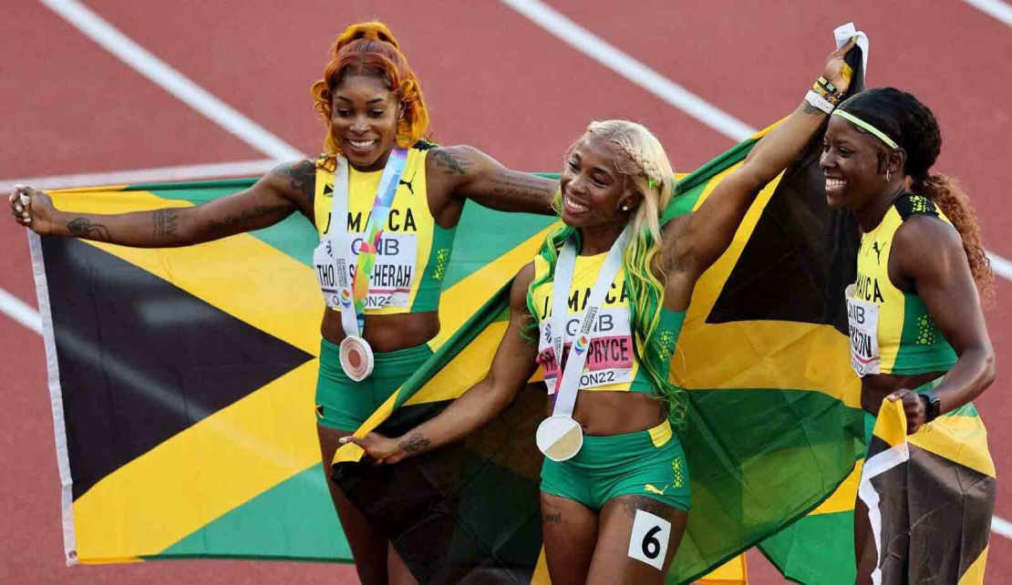JAMAICA | Shelly-Ann Fraser-Pryce leads a Jamaican 100m clean sweep at the World Athletics Championships 2022 in a time of 10.67 seconds