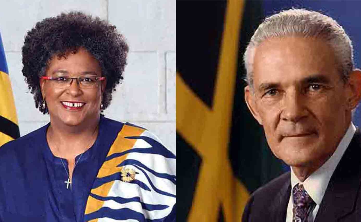CARICOM Chair, Barbados Prime Minister Mia Amor Mottley and the Late Prime Minister of Jamaica Michael Manley