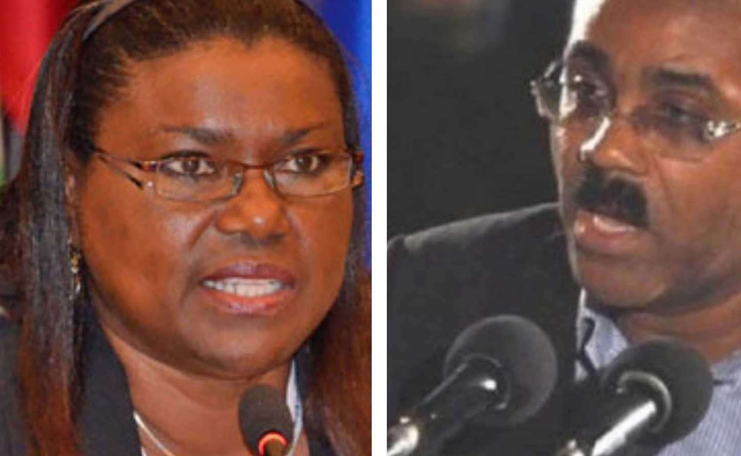 UPP Chair Dame D. Gisele Isaac and prime minister Gaston Browne