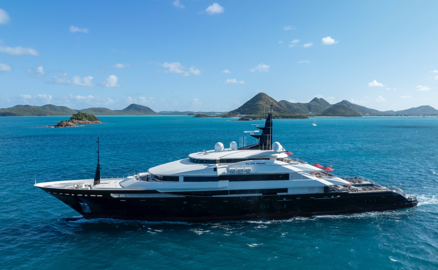 The infamous Alfa Nero Yacht in Antigua waters.
