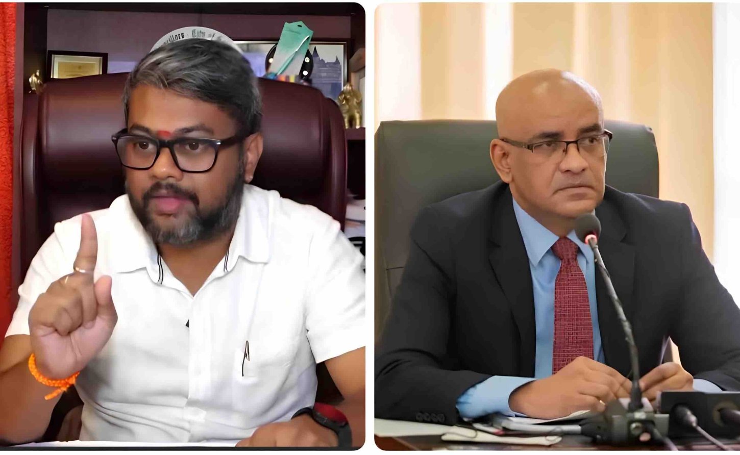 Former Mayor of Georgetown PT Ubraj Narine and Vice President Barrat Jagdeo