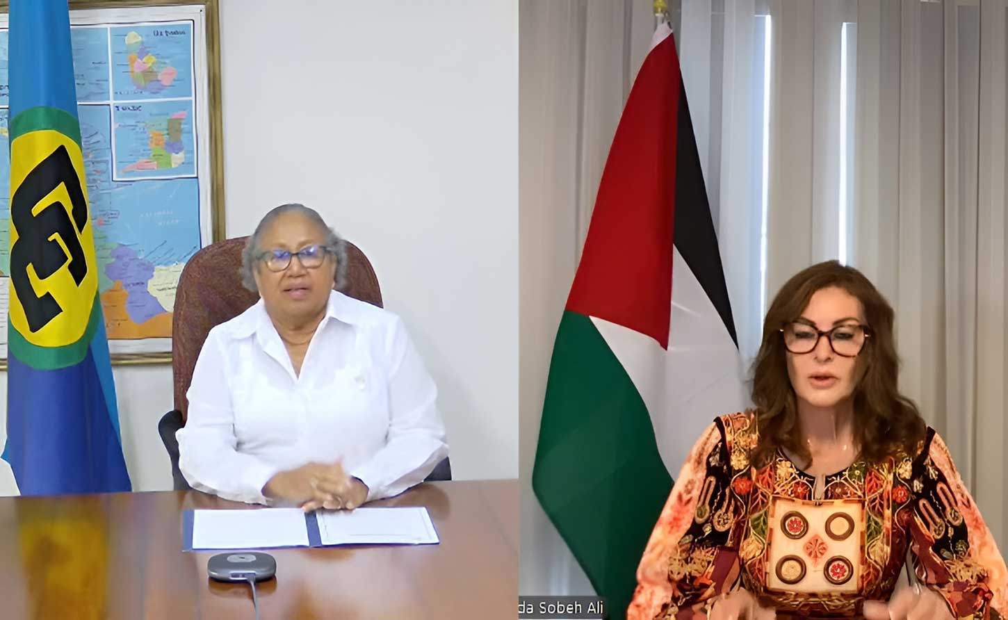 CARICOM Secretary General Dr Carla Barnett and Her Excellency Dr. Linda Sobeh Ali of Palestine