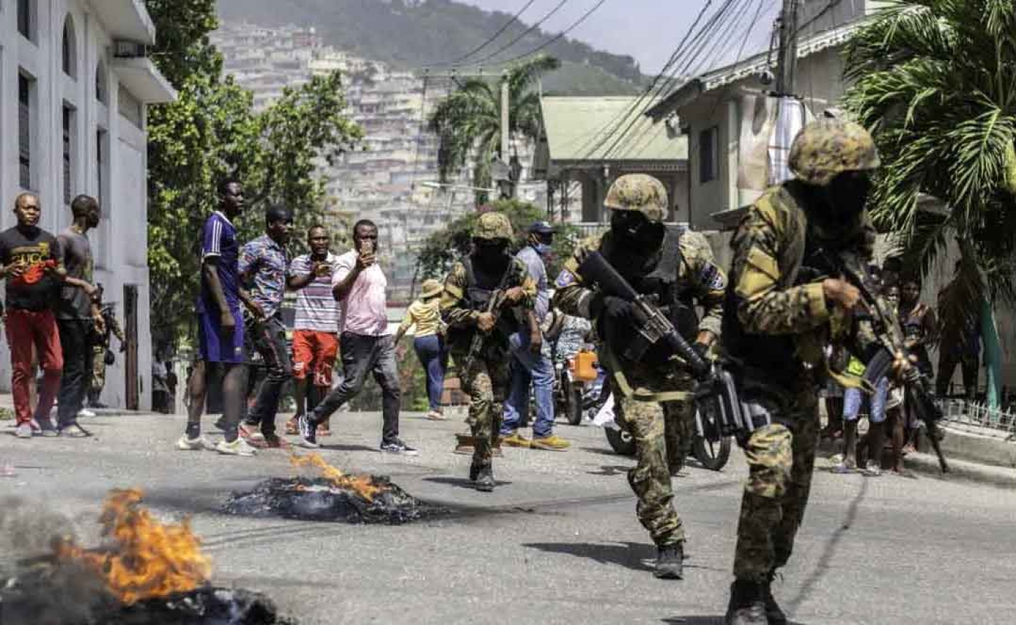 Kenyan Troops in Port-Au-Prince, Haiti