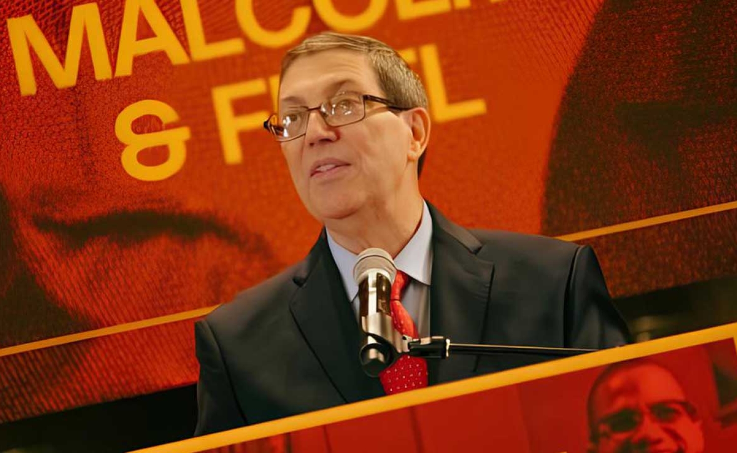 Cuban Foreign Minister Bruno Rodríguez Parrilla stood at the podium where Fidel Castro once spoke in 2000 and Miguel Díaz-Canel in 2018.