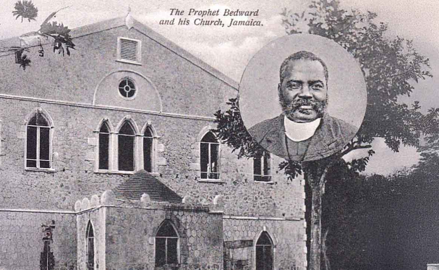 Alexander Bedward and his August Town Jamaica Native Baptist Free Church located on the banks of the Hope River in 1891.