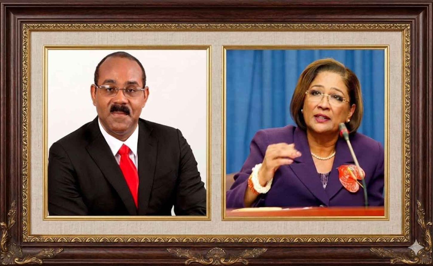 Prime Minister of Antigua and Barbuda, Gaston Browne and Prime Minister of Trinidad and Tobago Kamla Persad-Bissessar