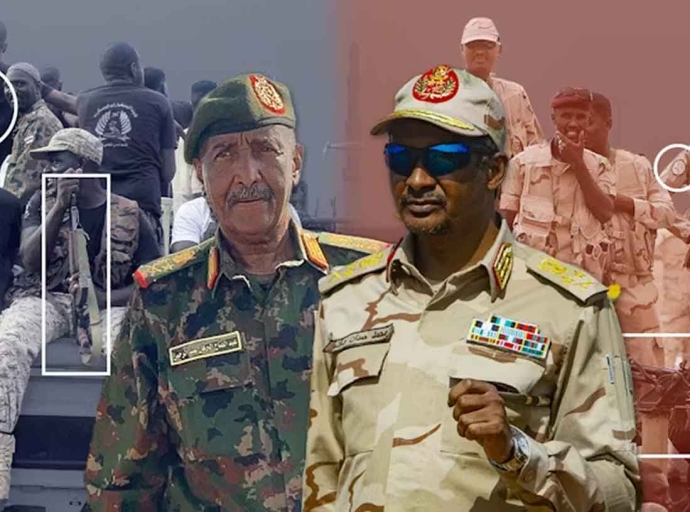General Abdel Fattah al-Burhan, the nation’s top military commander and de facto head of state ( Left) and Mohamed Hamdan Dagalo, also known as “Hemedti,”  Burhan’s second-in-command.