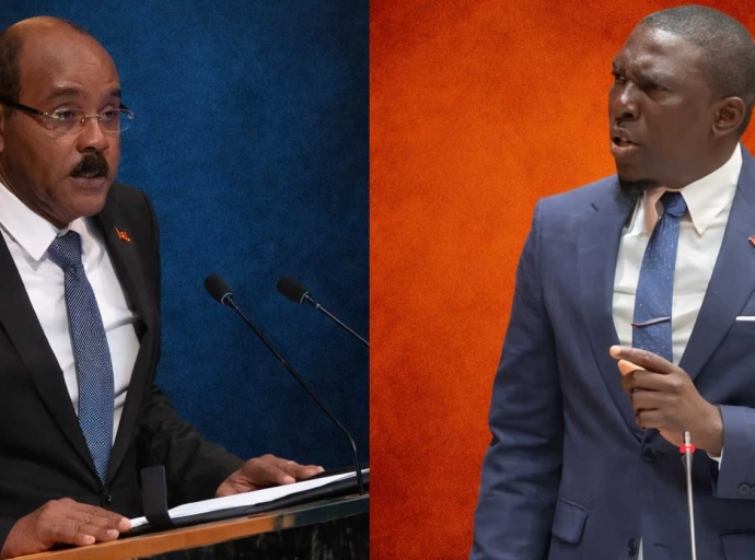 Prime Minister Gaston Browne and Opposition Leader Jamale Pringle