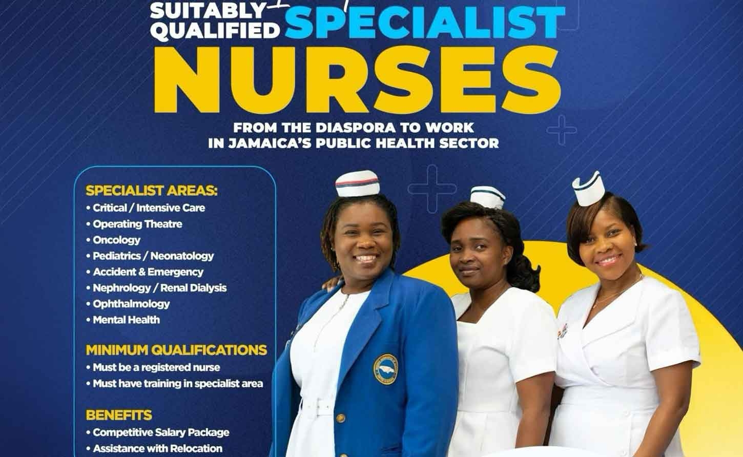 Ministry of Health's advertisment for specialist nurses in the Diaspora