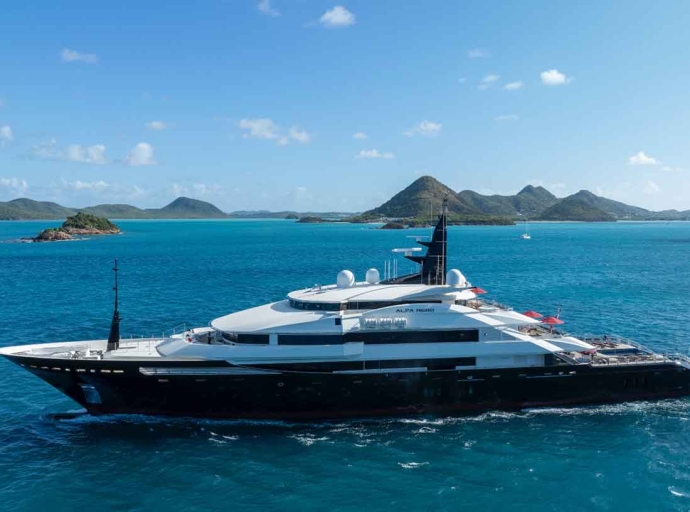 The Alfa Nero controversial Super Yacht in Antigua waters