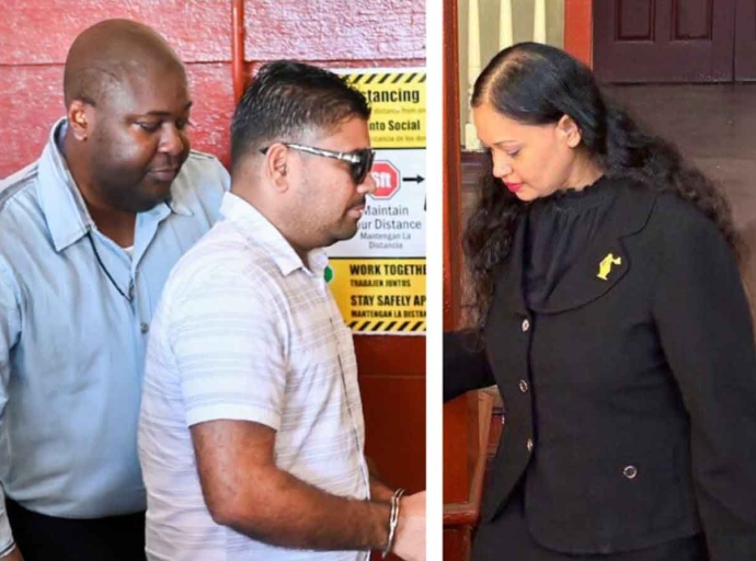 Opposition Leader Azruddin Mohamed and Magistrate Judy Latchman