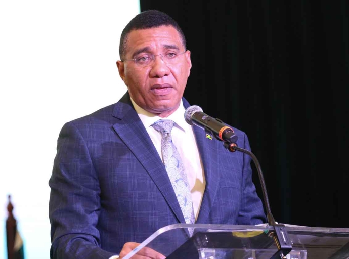 Jamaica's Prime Minister Dr. Andrew Holness addressing the opening of CARICOM 50.