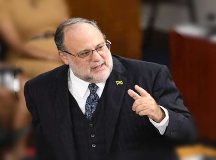 Opposition Leader Mark Golding delivering his budget speech on Tuesday