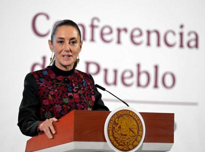 Mexican President Claudia Sheinbaum speaks during a news conference in Mexico City, Mexico | Alfredo Estralla/AFP via Getty Images