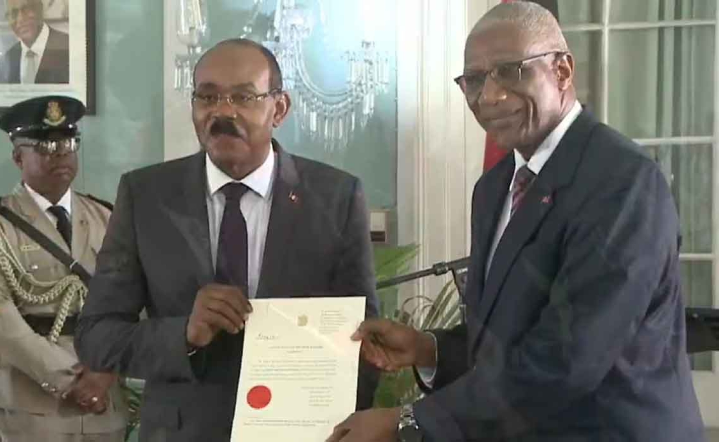 Prime Minister Gaston Browne and Governor General Sir Rodney Williams