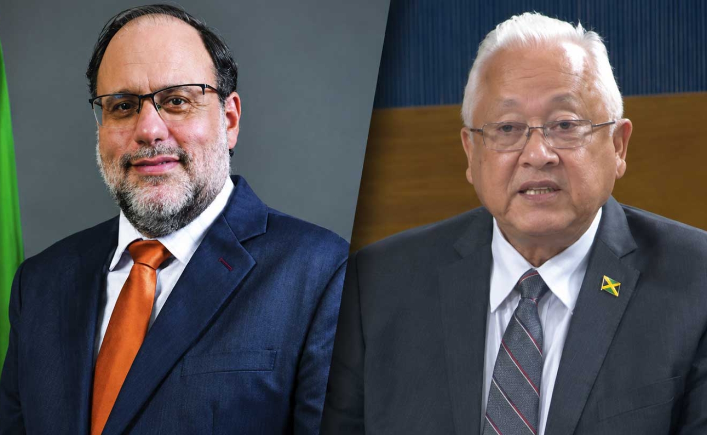 From left: People's National Party President Mark Golding and Justice Minister Delroy Chuck