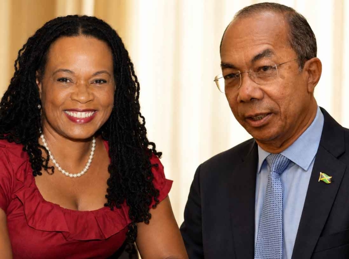 Opposition Spokesperson on Foreign, Regional and Diaspora Affairs, Senator Donna Scott-Mottley and National Security Minister Dr. Horace Chang.