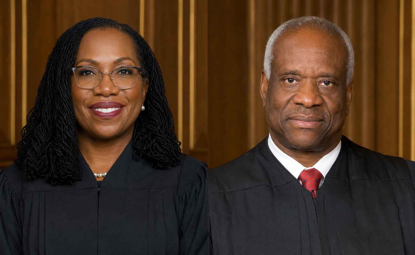  Supreme Court Justices Clarence Thomas and Ketanji Brown Jackson. The majority, which included Justice Jackson, determined that birth on U.S. soil plus being subject to U.S. law is enough for citizenship. Dissenters like Justice Thomas argued that the parents must have a deeper allegiance to the U.S.