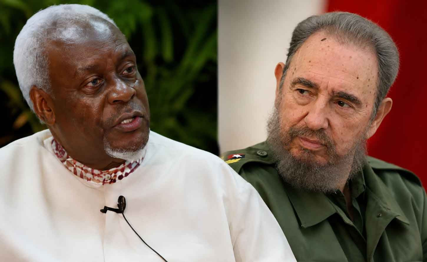 Former Jamaican Prtime Minister  PJ Patterson and former Cuban President Fidel Castro Ruz