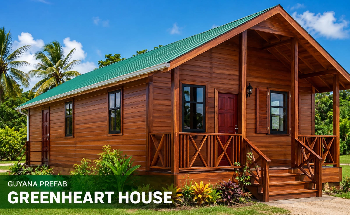 A sample of prefab greenheart houses from Guyana