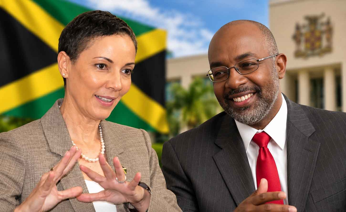 Foreign Affairs Minister Kamina Johnson-Smith and Opposition spokesman on national security Fitz Jackson