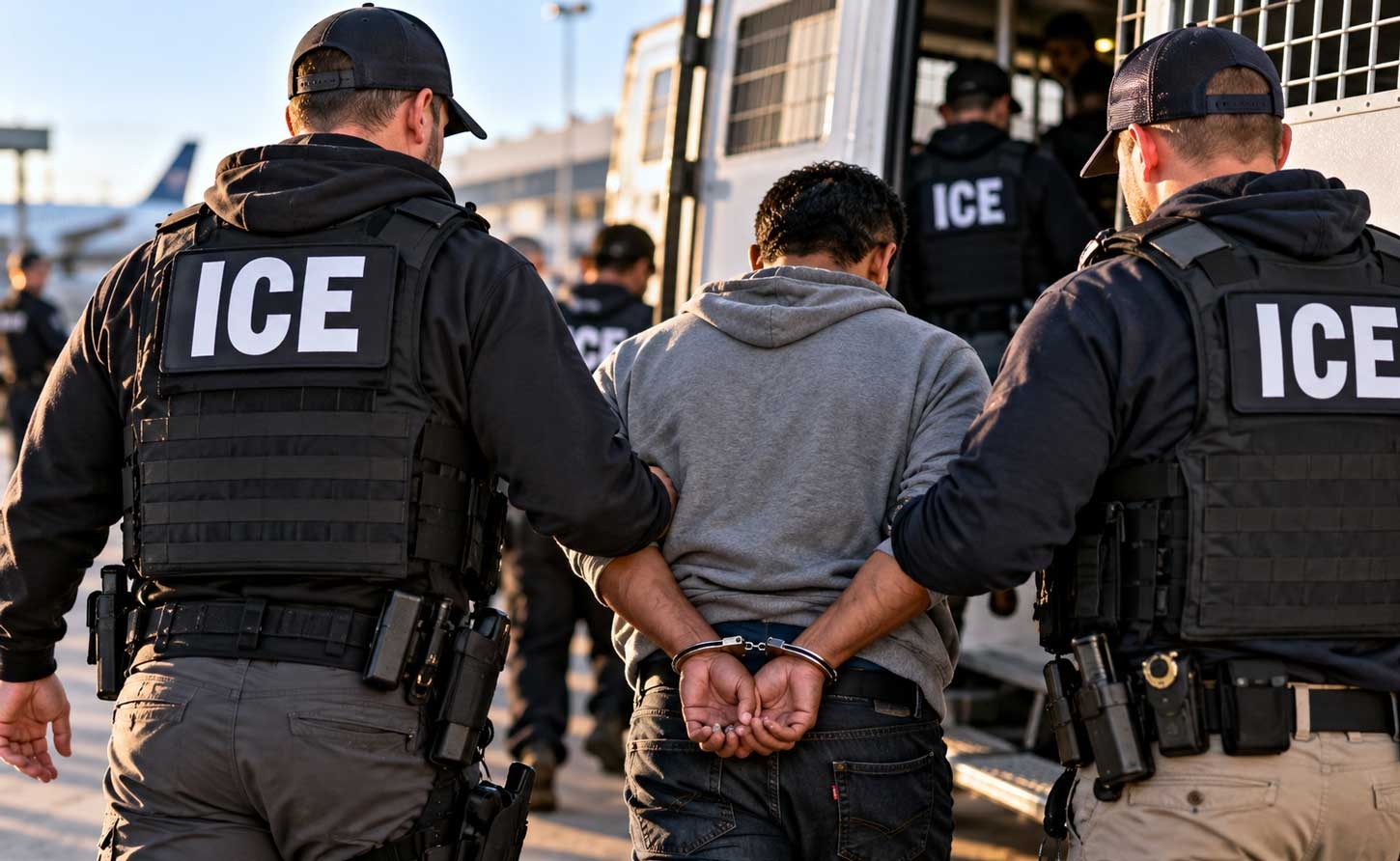 ICE agents began appearing at major US airports in force from March 2026, targeting foreign nationals with expired visas — a dramatic expansion from the previous practice of only detaining those with existing removal orders.