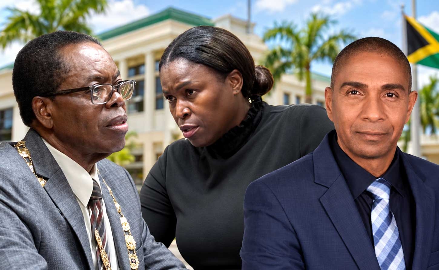 From left Mayor Joel Williams, Councillor Tanyalee Williams and Member of Parliament Delroy Williams