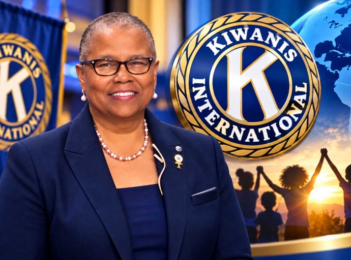 Newly installed president of Kiwanis International, Hope Markes
