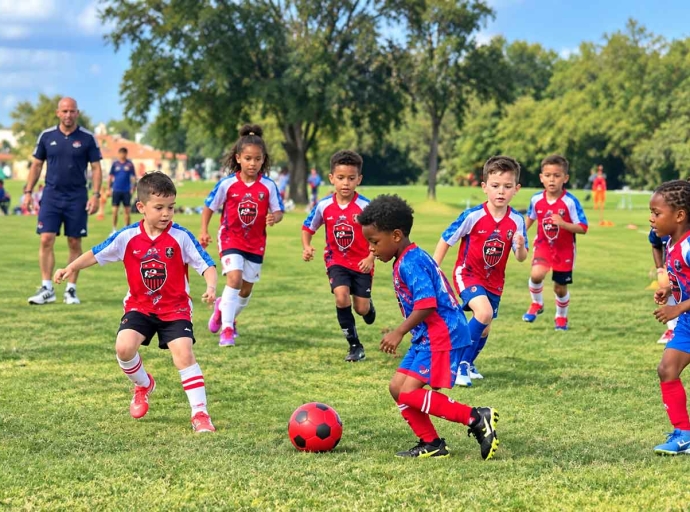 On the Ball, 3 year old Nevada Pierre on the field with the teams.
