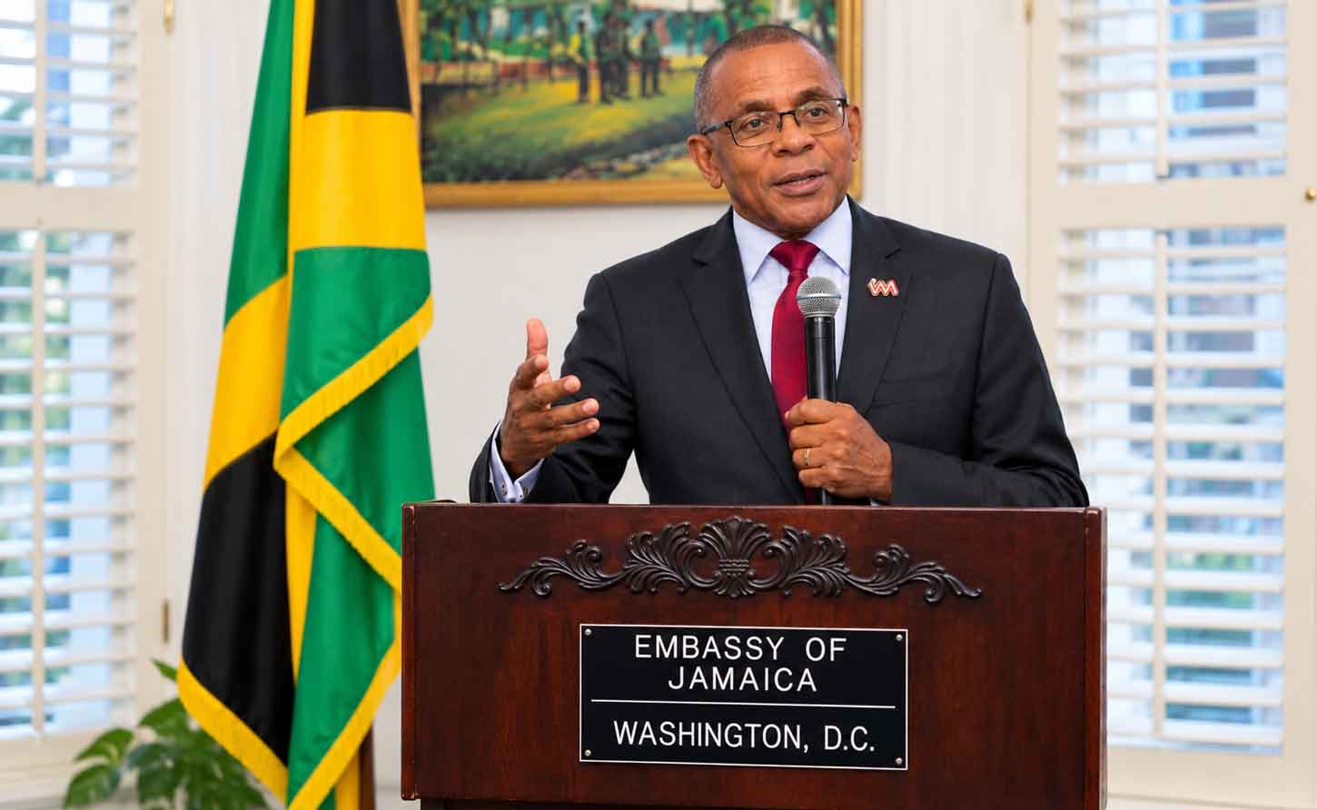 Courtney Campbell, Group President and Chief Executive Officer of VM delivers remarks at   VM Yaad &amp; Beyond” reception at the embassy of Jamaica in Washington DC  on Friday, October 30 | Derrick Scott Photo