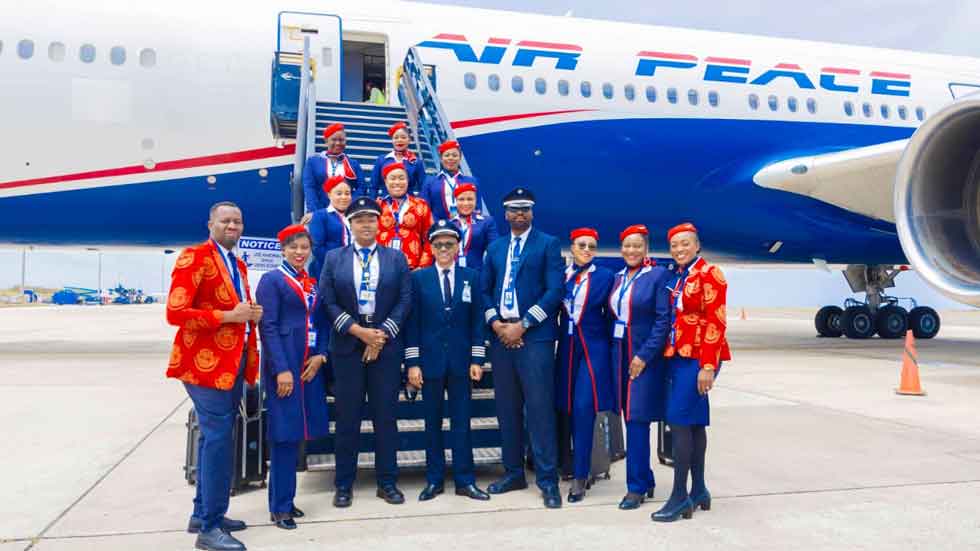 Air Peace crew on the inargural flight to Barbados