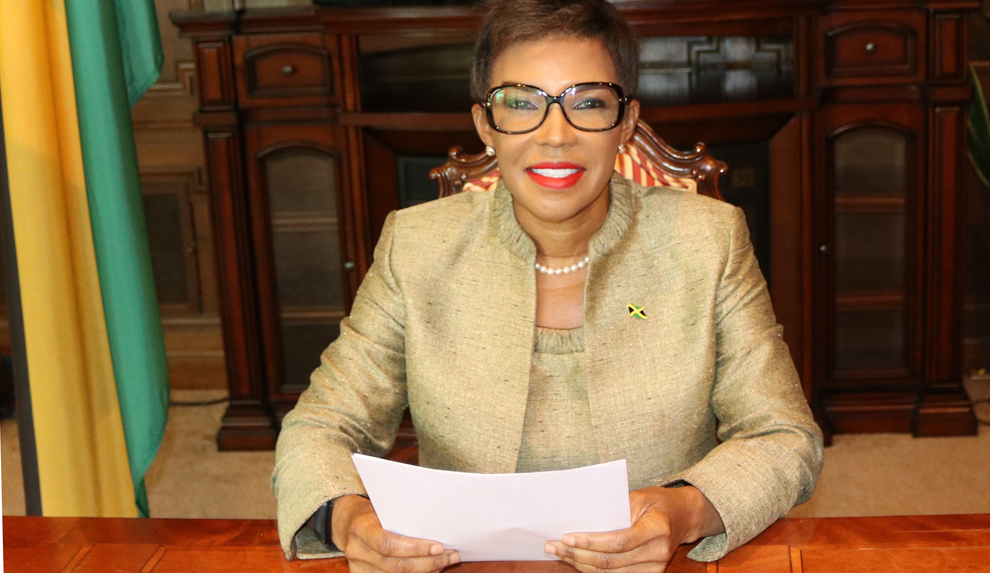 Jamaica's Ambassador to the United States, Her Excellency Audrey Marks, delivers remarks at the panel discussion hosted by the Latin American Center, Atlantic Council on the Contribution of Jamaican/Caribbean Diaspora to US- Caribbean ties on Wednesday June 29th, 2022. (Photo Derrick Scott)