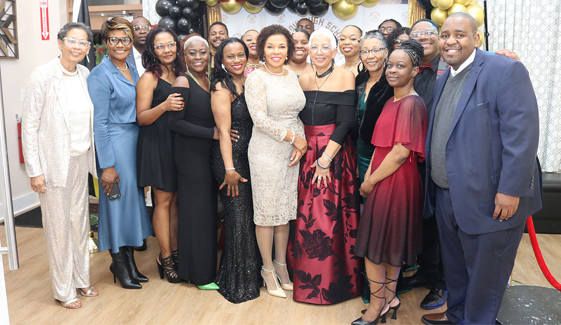 Jamaica’s Ambassador to the United States, Her Excellency Audrey Marks (centre) shares a light moment with past students of the Delaware Chapter of the Anchovy High School Alumni Association. Sharing in the moment are UJAA Past President, Lesleyann Samuels to the right of the Ambassador, and at extreme left is another UJAA past president Karlene Largie. At extreme right, is president of the Anchovy Alumni Association Delaware Chapter Damion Smith. The function was held at the Jamaica Cafe´Cuisine Restaurant in Middletown Delaware USA on Saturday, 9th December 2023. (PHOTO Derrick Scott).