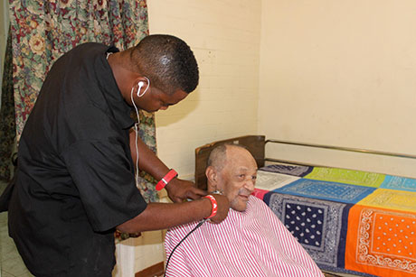 Care Givers assisting the veterans at Curphey Home