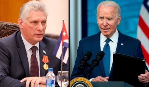 Cuban President Miguel Diaz-Canel and US President Joe Biden