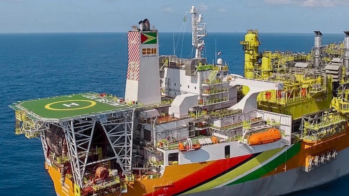The ExxonMobil floating production storage and offloading (FPSO) vessel the Liza Destiny