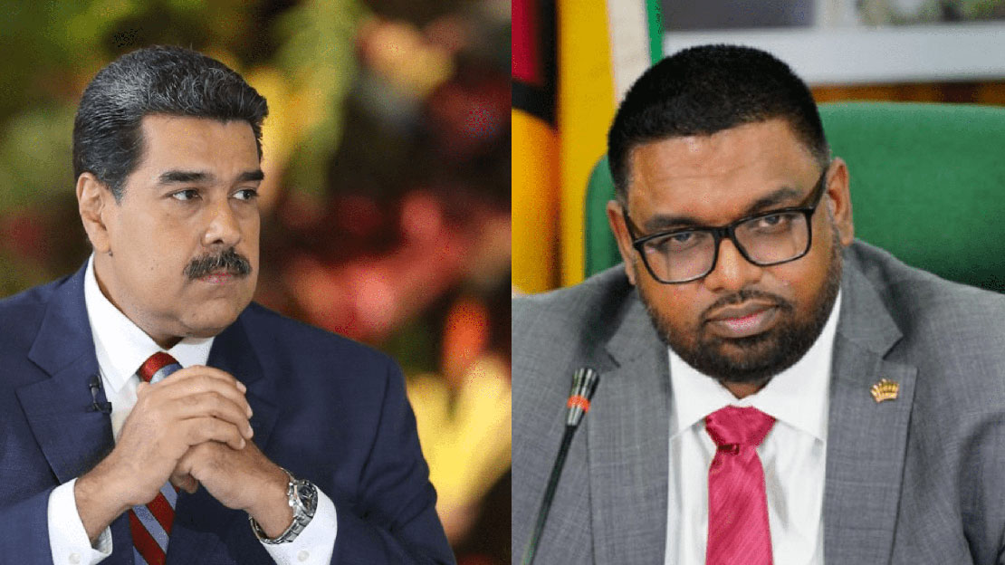 Venezuela's President Nicolas Maduro and Guyana's President Dr. Mohamed Irfaan Ali