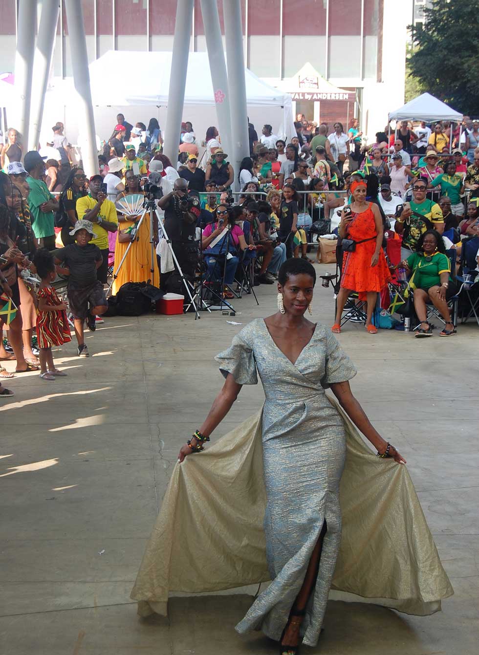 Jamaica born model Marvett Nelson showcase   gorgeous gone during the fashion show segment at JAMAICA FEST,  Veteran’s Plaza in Silver Spring, Maryland. ( Photo Derrick Scott)