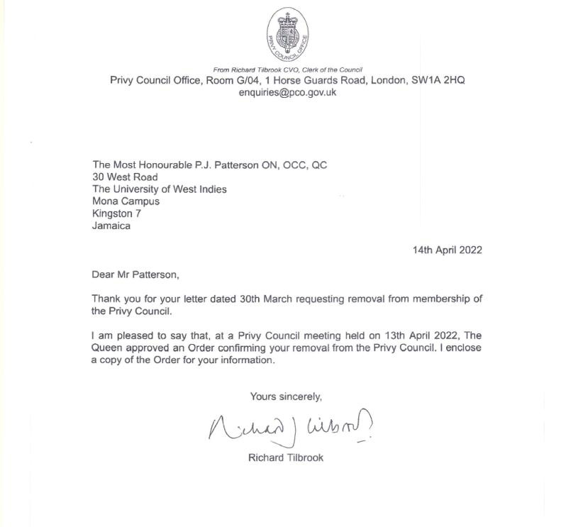 Privy Council letter1
