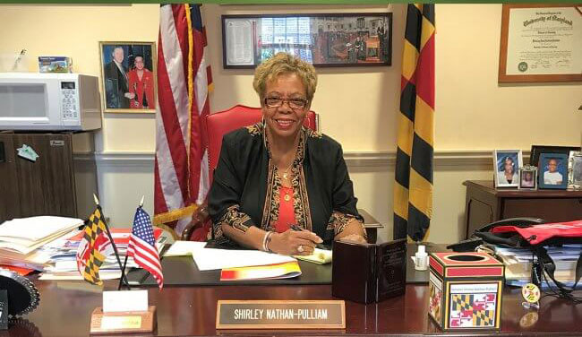 Shirley Nathan-Pulliam, RN, BSN, MAS, grew up in Jamaica, began her nursing studies in England, and then settled in Baltimore, Maryland. Since 2014, she has represented District 44, which includes parts of Baltimore County and Baltimore City, in the Maryland Senate. She spent the previous 20 years in the state’s House of Delegates.