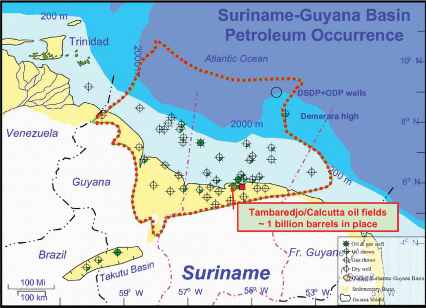Location of the Suriname–Guyana Basin (http://mile2herald.wordpress.com, 2014).
