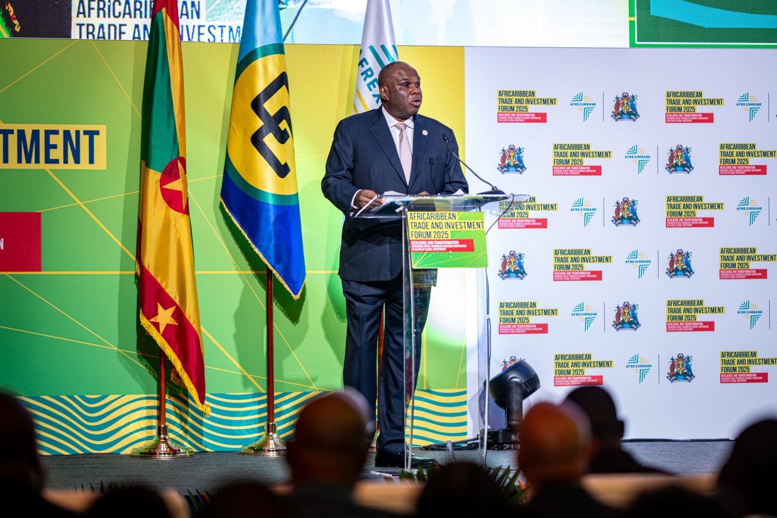H.E. Professor Benedict Okey Oramah, GCON, President and Chairman of the Board of Directors, Afreximbank giving the main address.