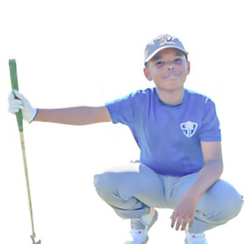 11-year-old Carter Bonas from Florida who founded Spectrum Golf Apparel, under the brand Spectrum Golf, together with Spectrum Vitamin Water.