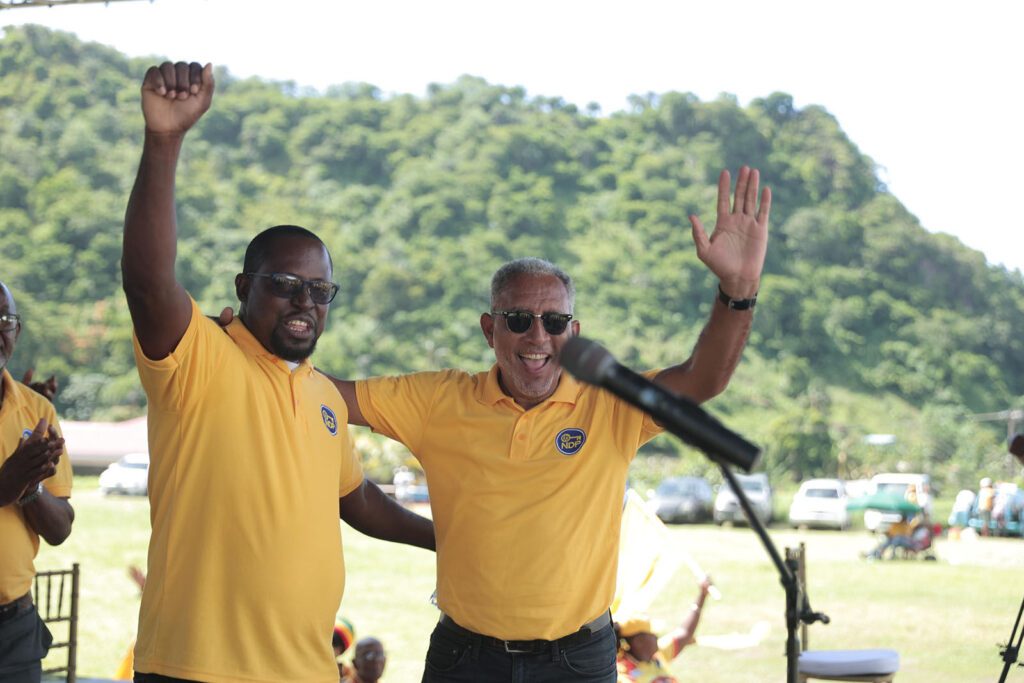 MP for Central Leewards constituency Conroy Huggins and NDP leader Dr. Godwin Friday.