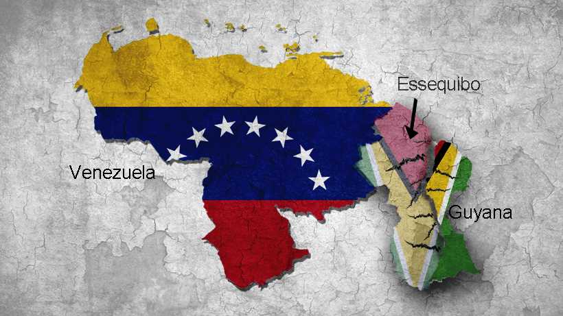 Venezuela border dispute essequibo and the area being claimed by the much larger Venezuela