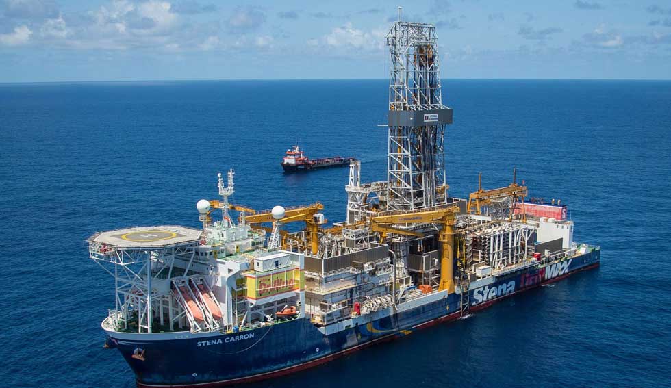 The Drill Ship Stena Carron off the coast of Guyana